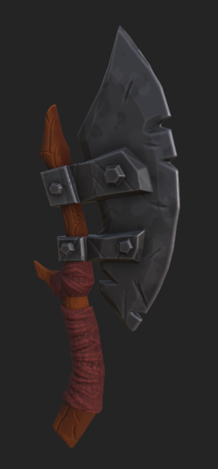 3D model van een stylized axe